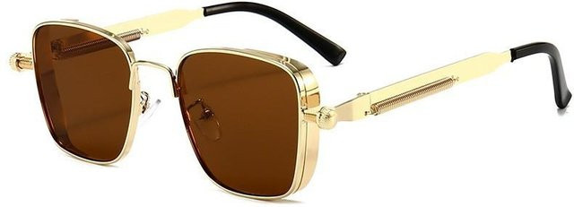 Lucky Black Cat Sonnenbrille, Herren, Vollrand, Square, Metall, gold, polarisiert - Bild 1