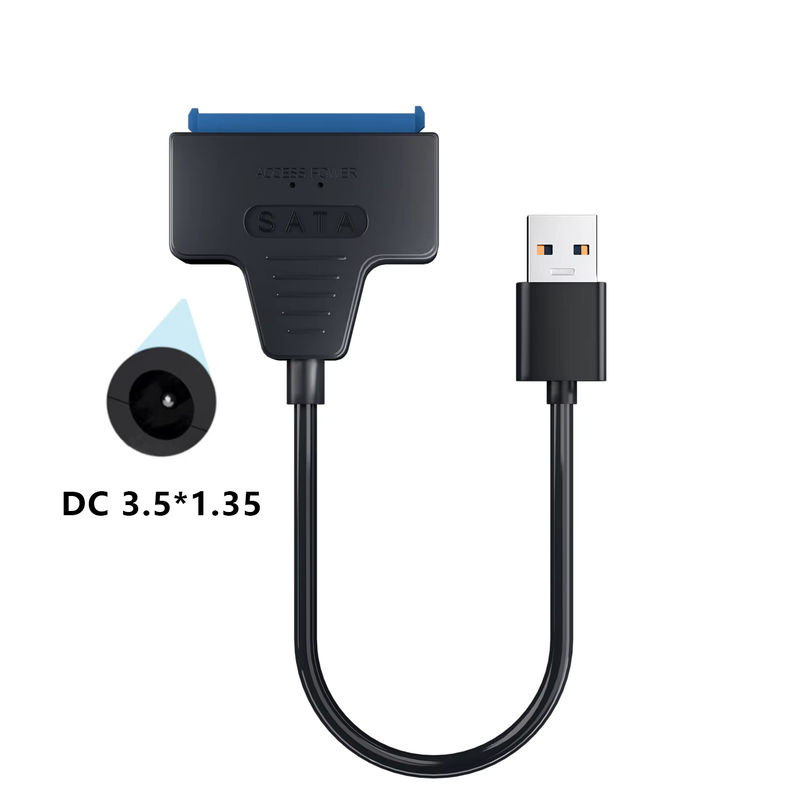 PUSKILL USB 3.0 zu SATA und USB-C Adapter für 2.5 und 3.5 Zoll SSD und HDD Festplatten inklusive 12V/2A Netzteil, Schwarz - Bild 6