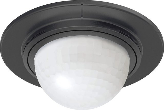Steinel Infrarot-Bewegungsmelder IS 360-1 DE Schwarz mit 360° Erfassungsbereich, Dämmerungssensor und Timer, IP54, Einbaugerät aus Kunststoff - Bild 1