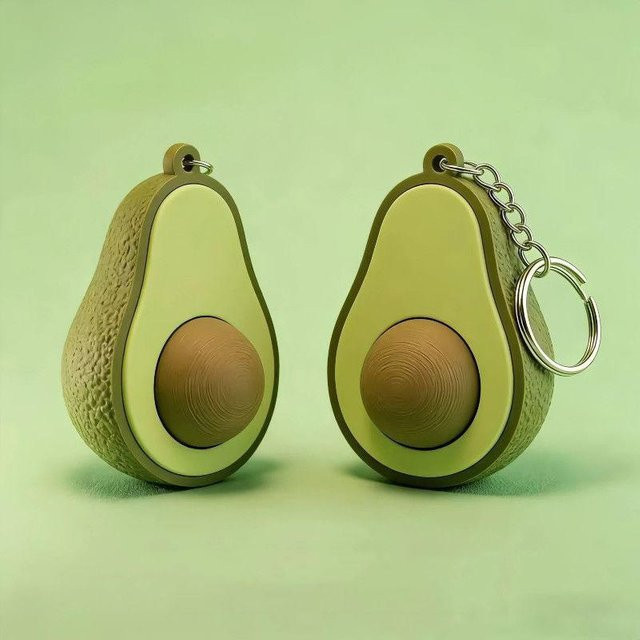 Binchi Avocado Clicker Fidget Schlüsselanhänger, Rucksackanhänger - Bild 1