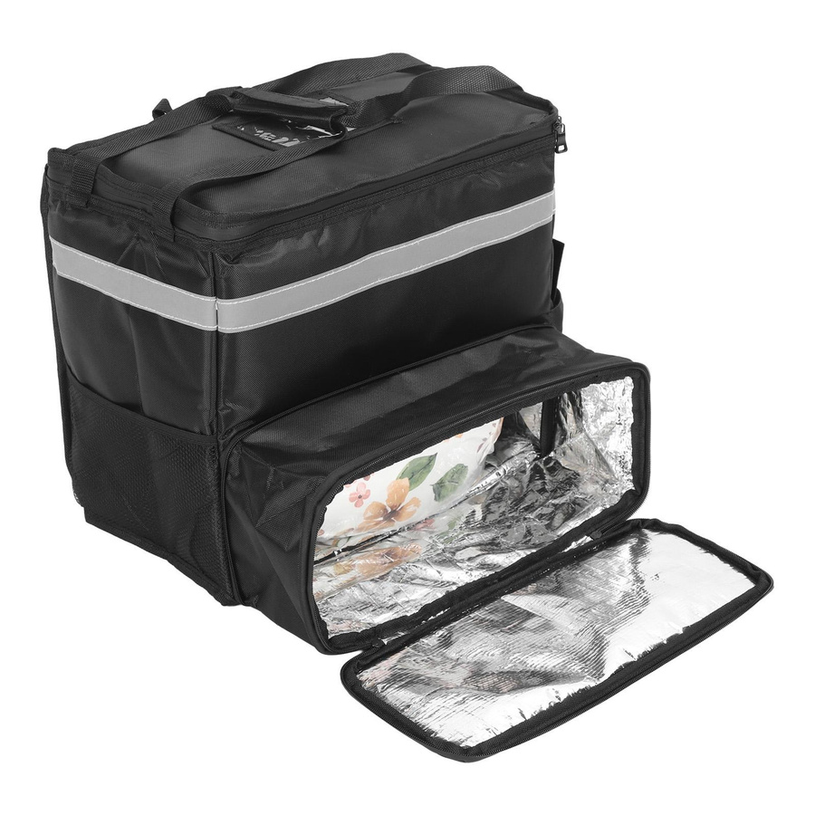 TOMTOP JMS Lebensmittel Lieferrucksack aus wasserdichtem 1680D Oxford Tuch, isolierte Pizza Tasche, Schwarz - Bild 3