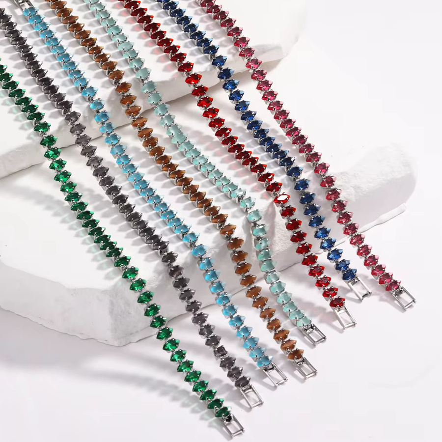 YUYAN Tennis-Armband, Silber, Zirkonia, Kristall, Damen - Bild 2