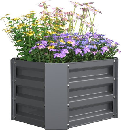 VCM Metall Hochbeet Galdo M in Anthrazit, rechteckiger Pflanzkasten für Balkon, Terrasse und Garten, B/T/H: 50 x 40 x 30 cm