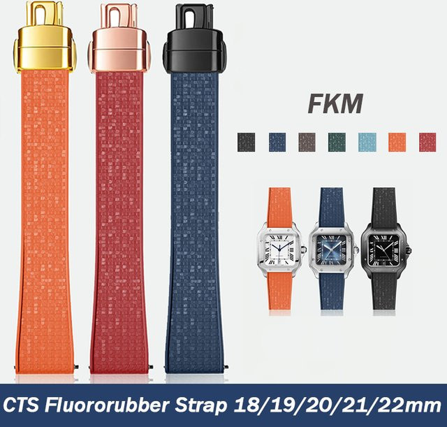 CTS Uhrenarmband Fluorkautschuk, Schwarz, Unisex, 18-22 mm - Bild 1