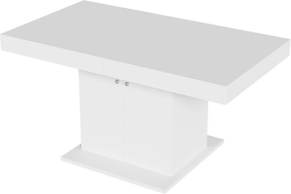 okwish Esstisch ausziehbar in Weiß mit Stauraum, B/T: 180 x 80 cm