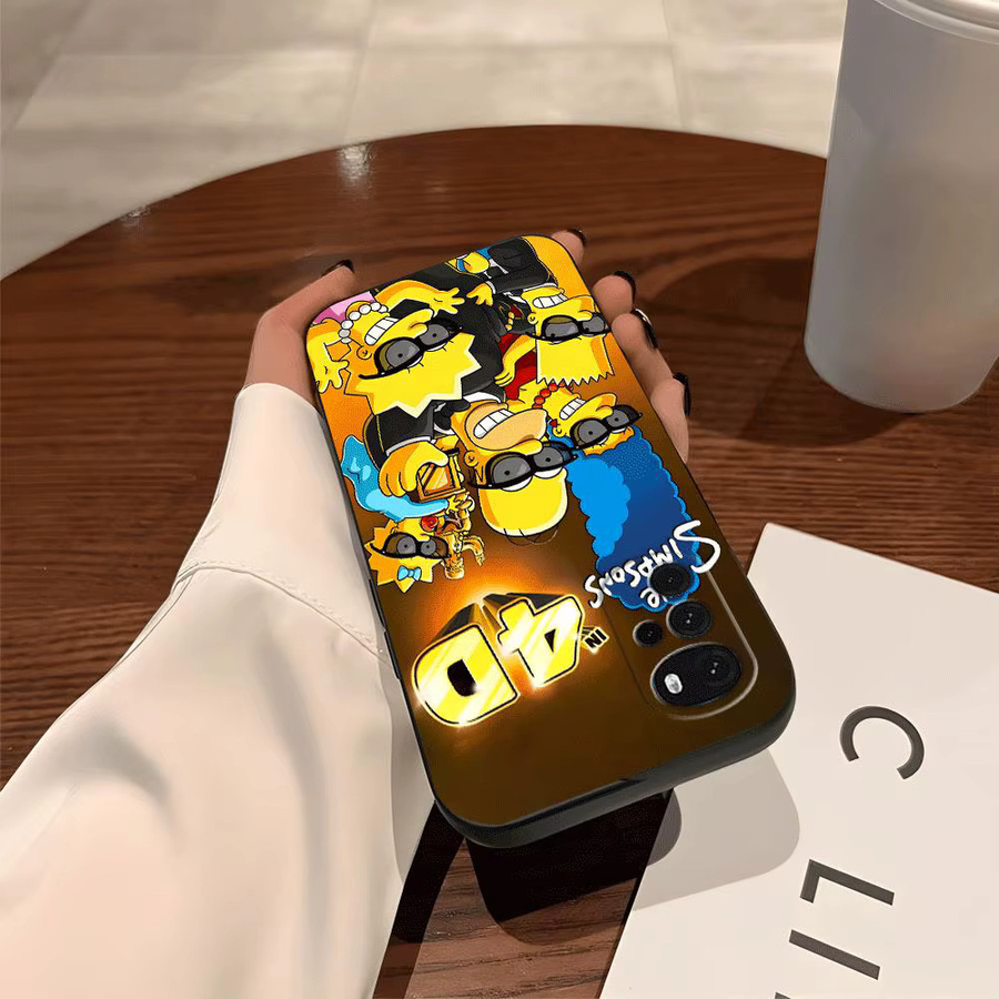 The Simpsons Homer und Bart Handyhülle Schwarz für Motorola Mot G60s G51 G73 G22 Edge40 G50 G32 Edge 20 Pro 30 Lite G52 G71 G53 - Bild 2