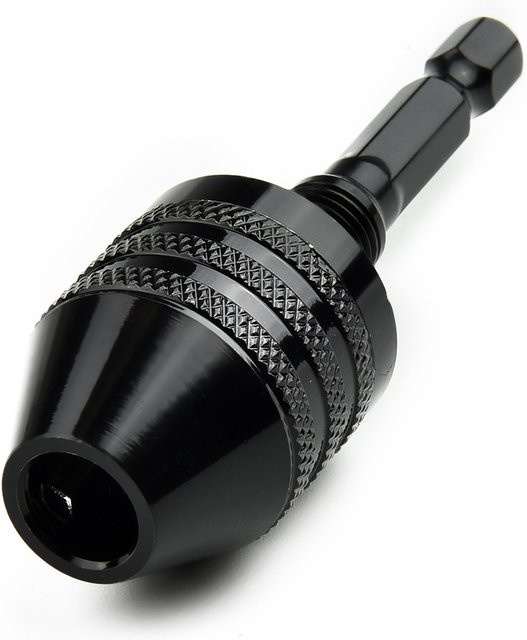 DAZZLEEX Bohrfutter Adapter mit Sechskantschaft für Elektrobohrer, Schnellwechsel-Konverter für Bohrer von 0,3-8mm, Schwarz - Bild 1