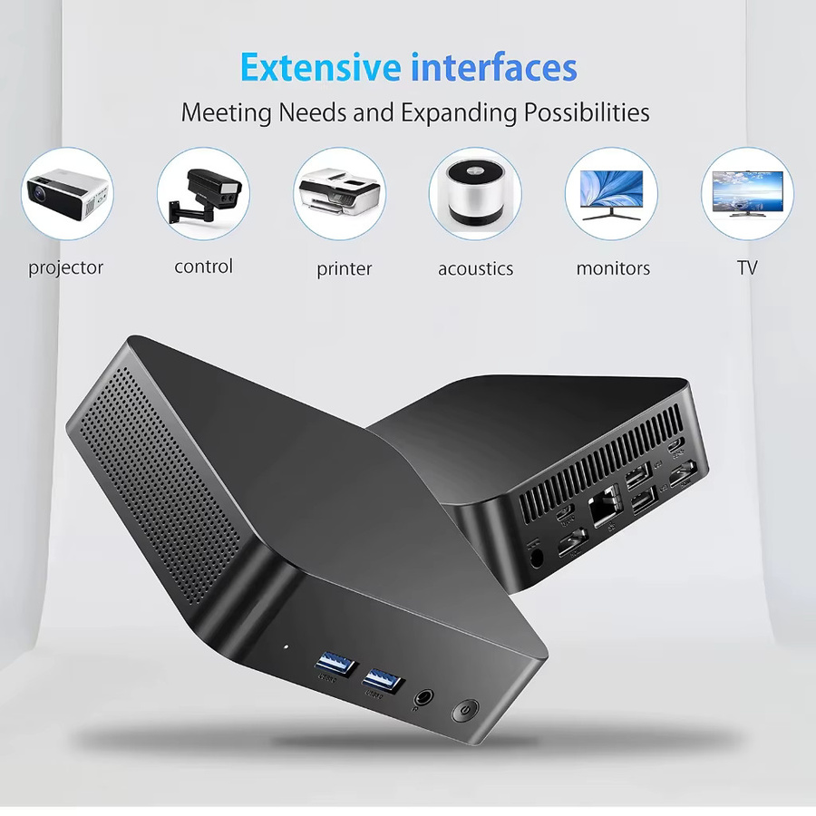 FUCHU Mini-PC mit Windows 11, Intel Core i9 10980HK, 32GB DDR4, 2048GB SSD, WiFi 6 und Bluetooth 5.2, Schwarz - Bild 3