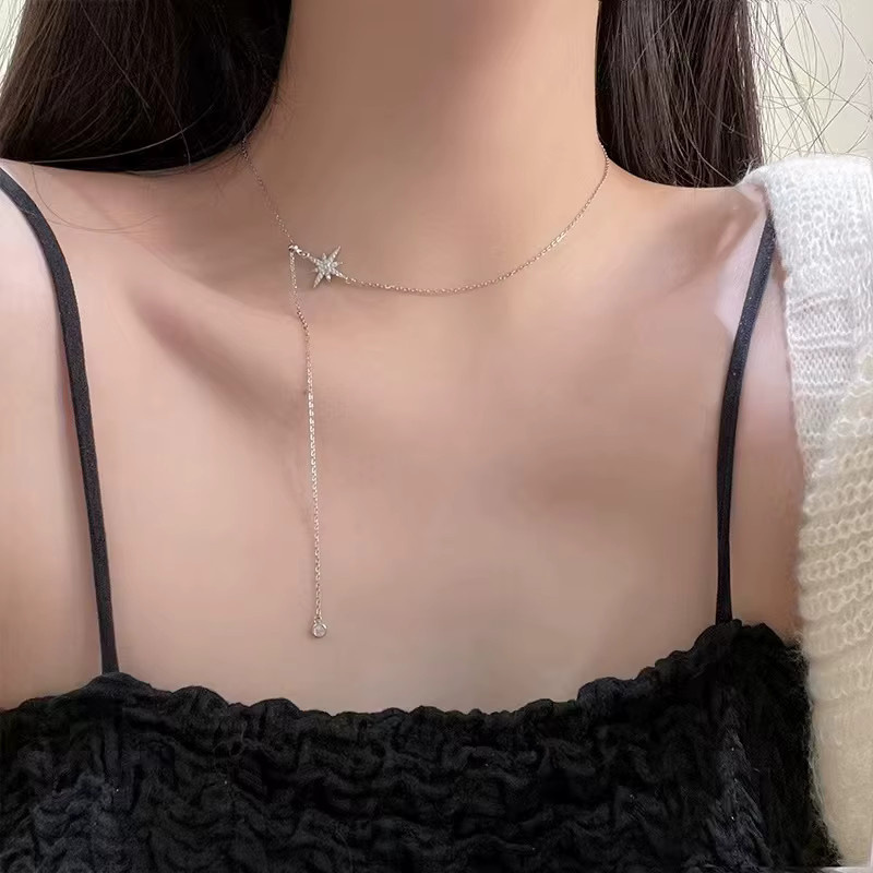 Halskette Stern, 925 Silber, Unisex - Bild 5