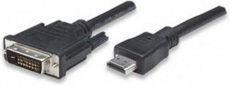 TECHly HDMI zu DVI Anschlusskabel Schwarz, Länge: 1,80 m, ICOC-HDMI-D-018 - Bild 1