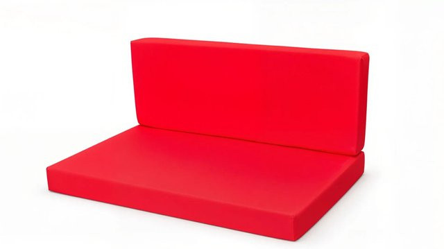 Setgarden Flat Set Palettenkissen Set in Rot mit Sitzkissen und Rückenkissen, B/T/H: 120 x 60 x 10 cm und 120 x 40 x 10 cm - Bild 1