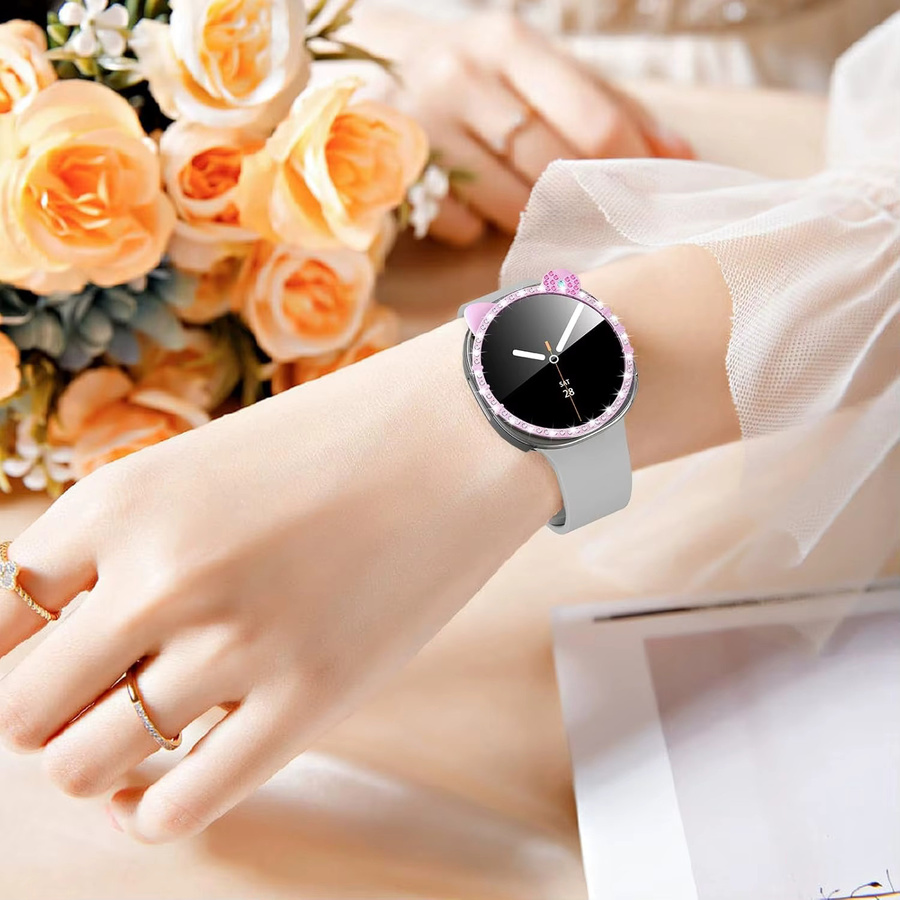 Samusak Schutzhülle für Samsung Galaxy Watch, Silikon, Kristall, Damen - Bild 5