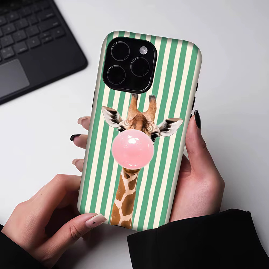 Aurbe Matte 2-in-1 MagSafe Hülle mit Giraffenmotiv für iPhone 17 16 15 14 Plus Pro Max, stoßfeste Hartschalen-Schutzhülle, Mehrfarbig - Bild 5