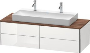 Duravit Waschtischunterschrank XSquare, Wandhängend, Weiß Hochglanz, 4 Schubladen, B/H/T: 140 x 40 x 54,8 cm - Bild 1
