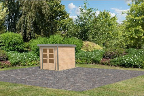 KARIBU Gartenhaus Osterby 2 in braun mit Pultdach aus nordischem Fichtenholz, B/H/T: 227 x 208,5 x 213 cm - Bild 1