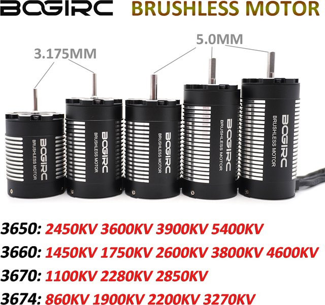 BOGIRC Sensorloser Brushless Motor, 3,175/5,0mm, für 1/8 1/10 RC Auto Drift Racing Off-Road Wltoys MJX - Bild 1