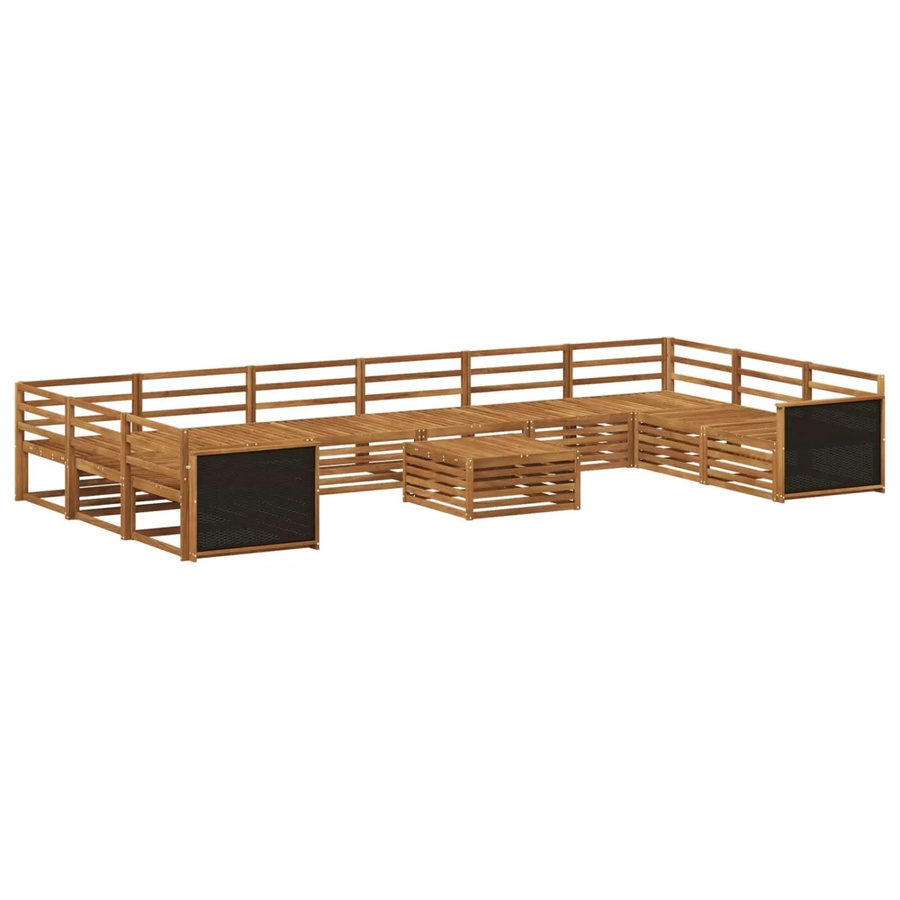 vidaXL Sofagarnitur aus Massivholz Akazie in Braun mit Latten-Design, 11er Set - Bild 2