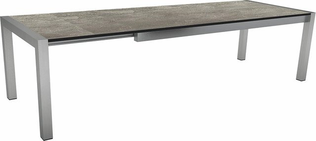 Stern Ausziehtisch Silverstar Slate Stone mit Edelstahl Tischplatte in Grau, B/T: 214 bis 294 x 100 cm - Bild 1