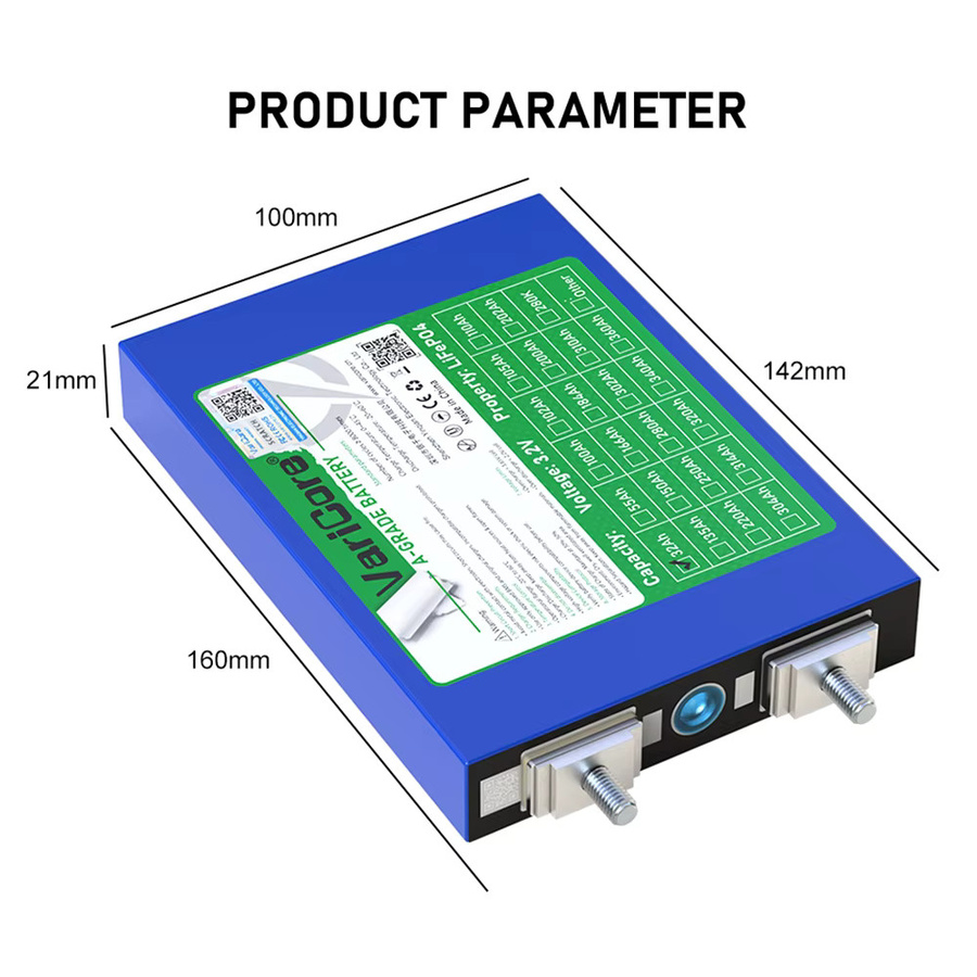 Varicore LiFePO4 Lithium-Eisenphosphat-Batterie 3,2V 32Ah Blau Hochleistungszellen für Solar, Wohnmobile und Windturbinen - Bild 2