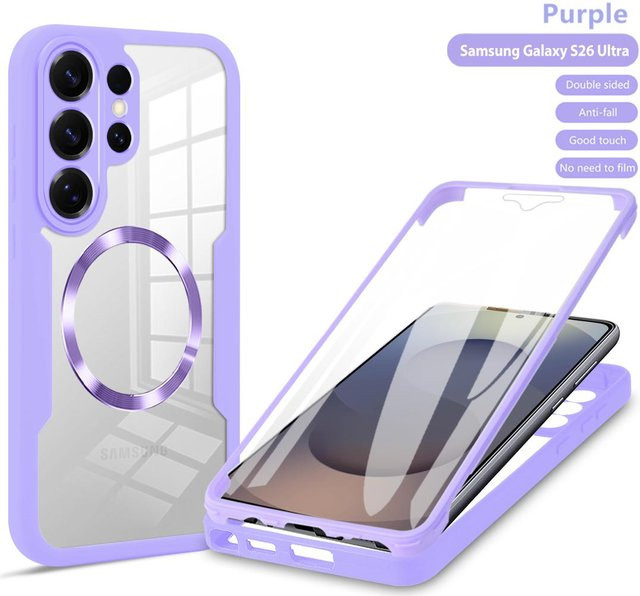 Stoßfeste MagSafe Schutzhülle für Samsung Galaxy S25 S24 S23 Ultra Plus FE Edge transparent - Bild 1