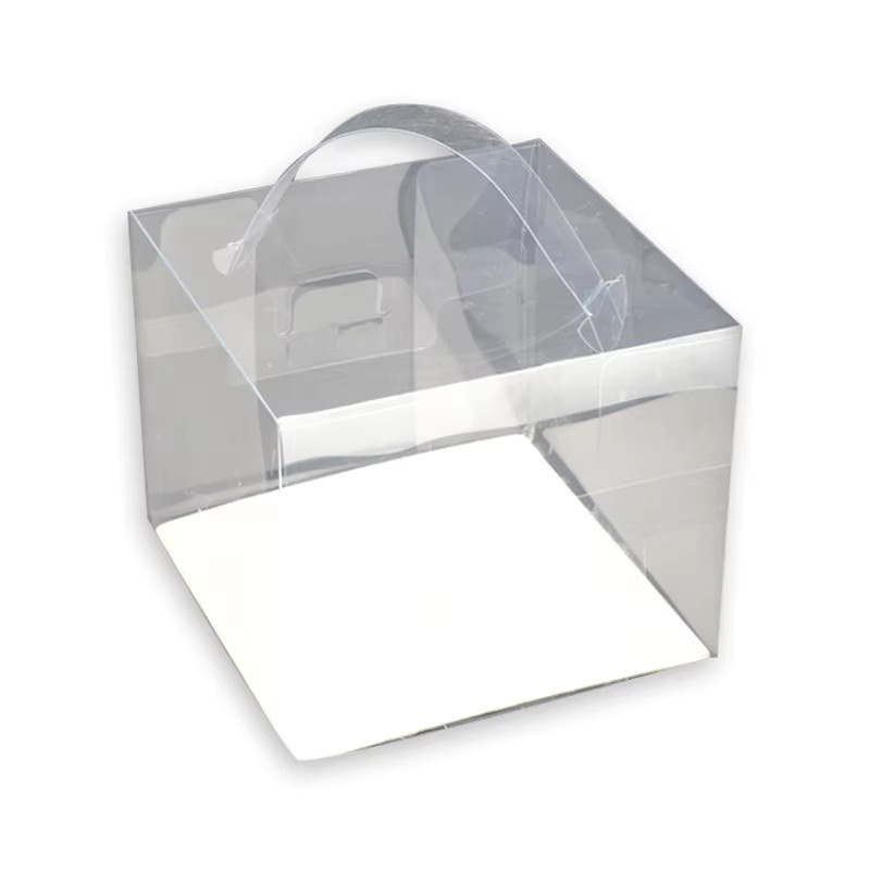 ZQCXLD Transparente Kuchenbox mit Griff aus Kunststoff für Cupcakes und Desserts, quadratisch, ideal für Hochzeit, Geburtstag und Party - Bild 3