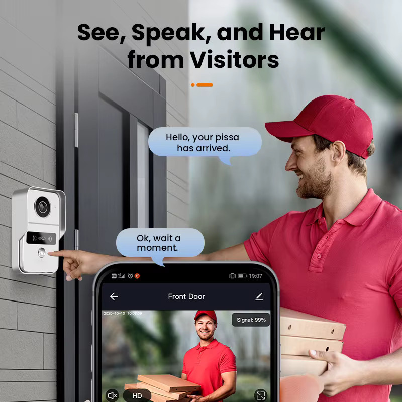 Asia-Teco Smart Doorbell-Kamera WLAN-IP-Video-Türklingel mit HD-Kamera und Tuya-App-Unterstützung sowie Alexa Echo Kompatibilität - Bild 4