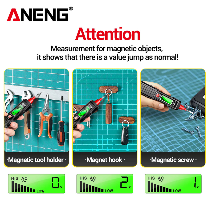 ANENG Elektriker Kit ST181+VD807 mit Zangenmessgerät Multimeter und NCV Spannungsprüfer in Schwarz - Bild 4