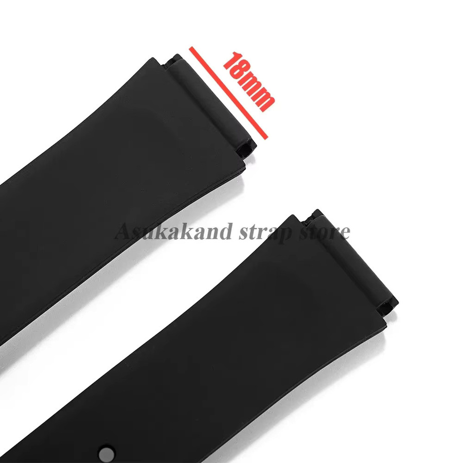 asukaband Uhrenarmband Silikon, Schwarz, 18 mm, Herren - Bild 3
