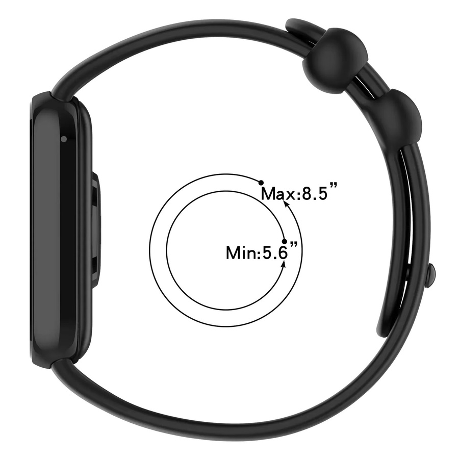 Xiaomi Uhrenarmband Silikon, Schwarz, für Mi Band 8 Pro, 9 Pro, Redmi Uhr 4-5 - Bild 2