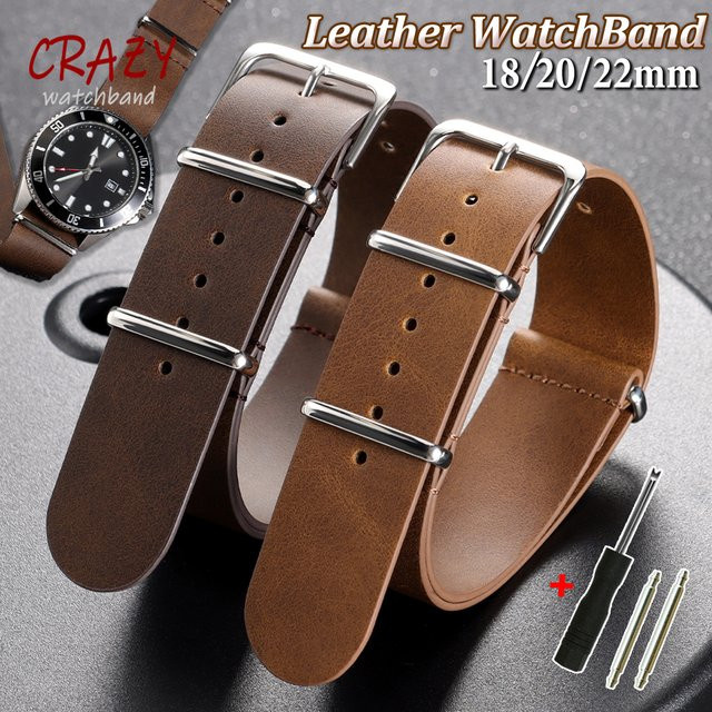 Uhrenarmband Leder, 18/20/22mm, Unisex, crazyband - Bild 1
