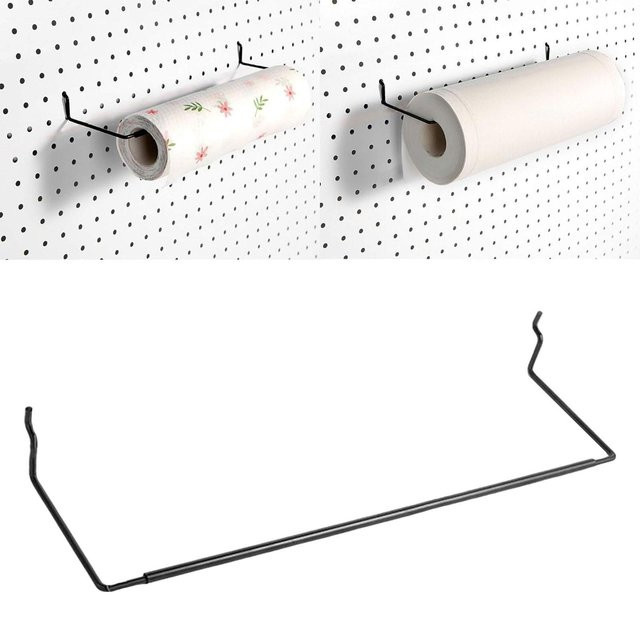 Papierhandtuchhalter aus Metall in Schwarz als hängendes Papierregal zur Organisation - Bild 1