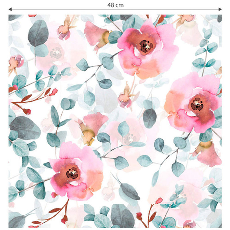 K&L Wall Art Vliestapete Vintage Eukalyptus und botanische Rosen, mehrfarbig, matt - Bild 2