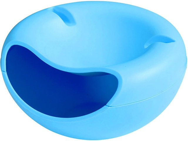LChome Snackschale mit Schalenaufbewahrung, doppelschichtige Aufbewahrungsbox für Trockenobst und Nüsse, Blau, B/T/H: 20,0 x 20,0 x 10,5 cm - Bild 1
