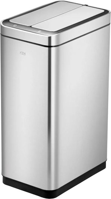 PROREGAL Sensor Abfalleimer aus gebürstetem Edelstahl in Silber, 30 Liter, H x B x T: 62 x 25,2 x 37,7 cm - Bild 1