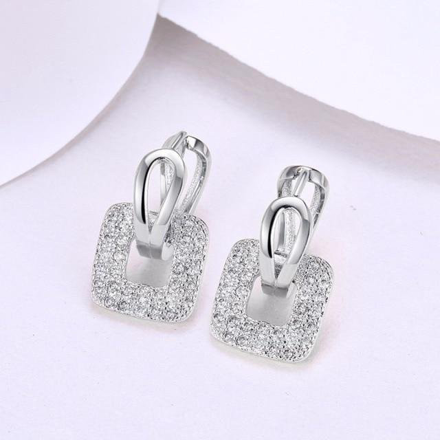 YIRAN Jewelry Piercing Huggie Hoop Ohrringe, Silber, Zirkonia, Kristall, Damen - Bild 1