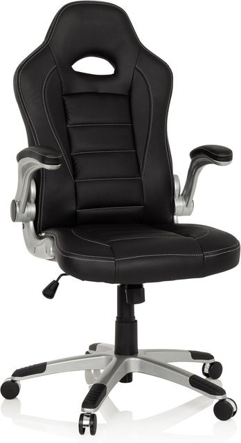 hjh OFFICE Gamingstuhl GAME SPORT in Schwarz mit Armlehnen und Sportsitzdesign aus Kunstleder - Bild 1