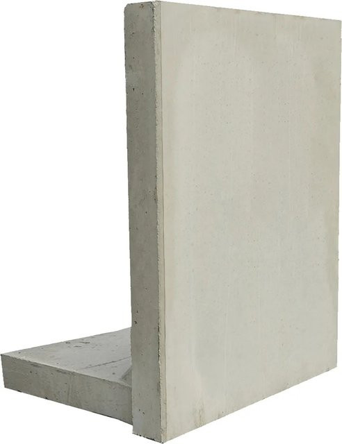 EHL Stützwinkel L-Stein in Grau mit Sichtbetonoptik, Breite: 100 cm, Höhe: 130 cm, Wandstärke: 12 cm - Bild 1