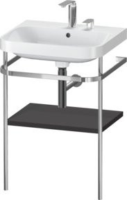 Duravit Möbelwaschtisch-Kombi Happy D.2 Plus in Graphit Matt mit Konsole und 2 Schubladen, B: 57,5 cm, T: 49 cm - Bild 1