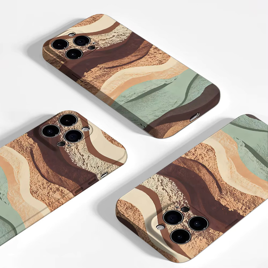 Aurea Case Matte Bumper MagSafe Schutzhülle für iPhone 17 16 15 14 13 Pro Max in Boho Terrazzo Wellen-Design, Mehrfarbig - Bild 3