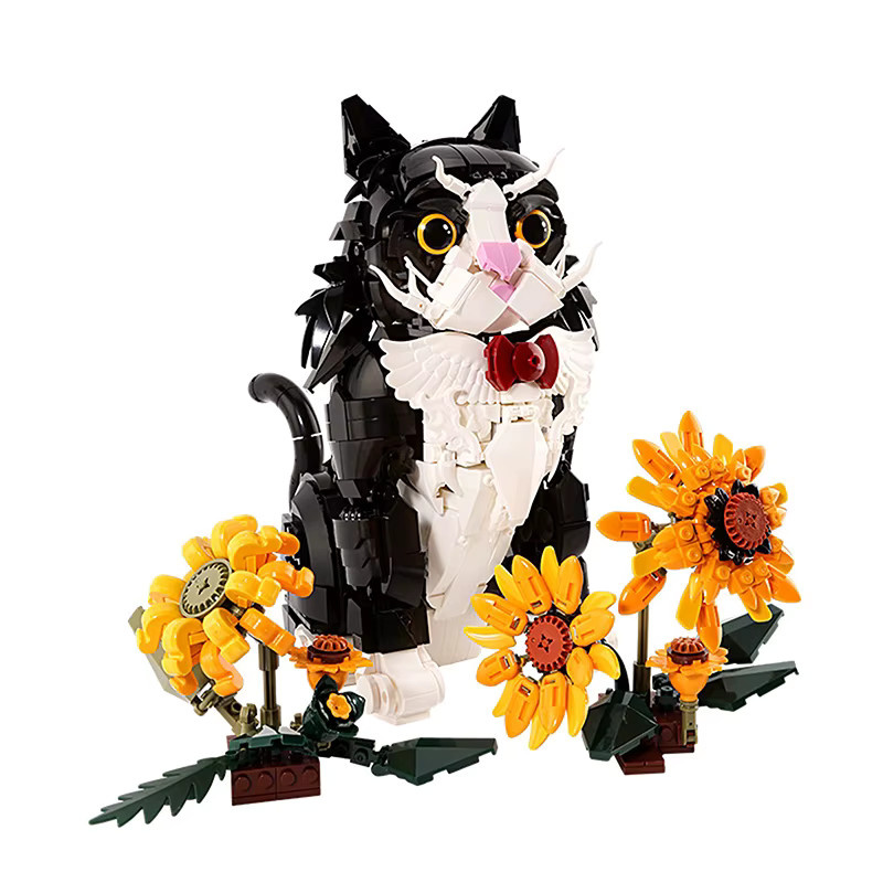 wishiot Katze Sonnenblumen Bausteine, Tiere, 1434 Teile, ab 8 Jahren - Bild 2