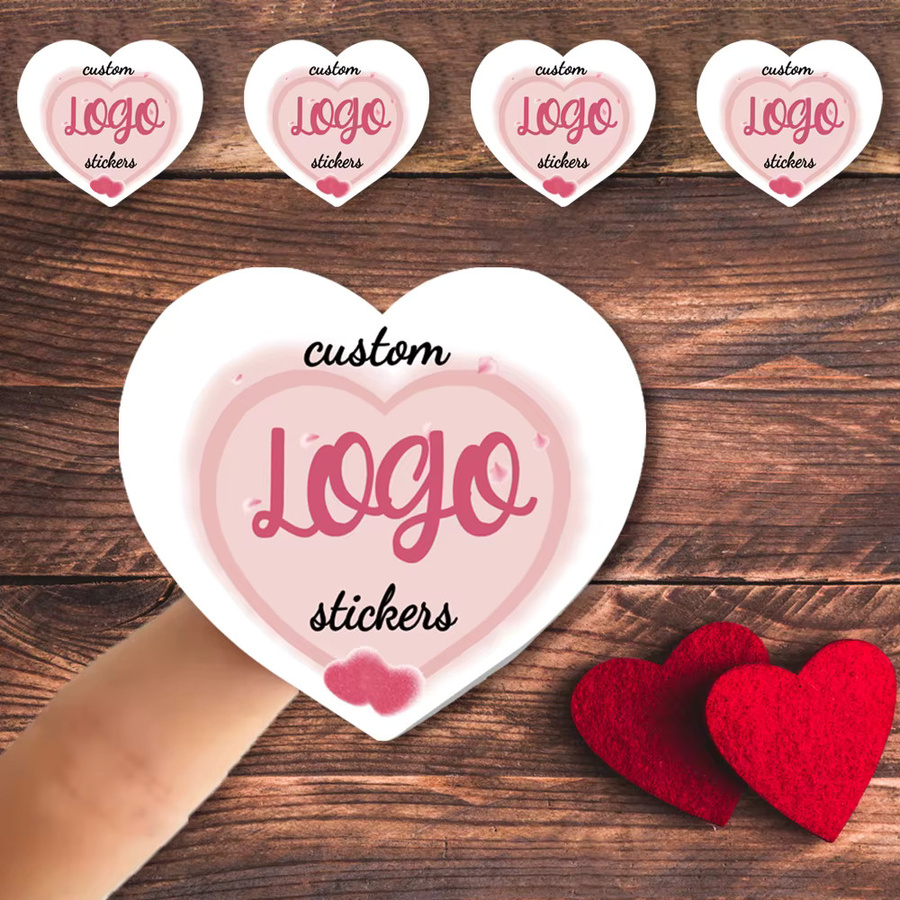 Personalisierbare Valentinstag-Aufkleber von joy-enlife in Herzform für deine Süßigkeiten-Verpackung und Hochzeits-Dekoration aus Papier - Bild 2