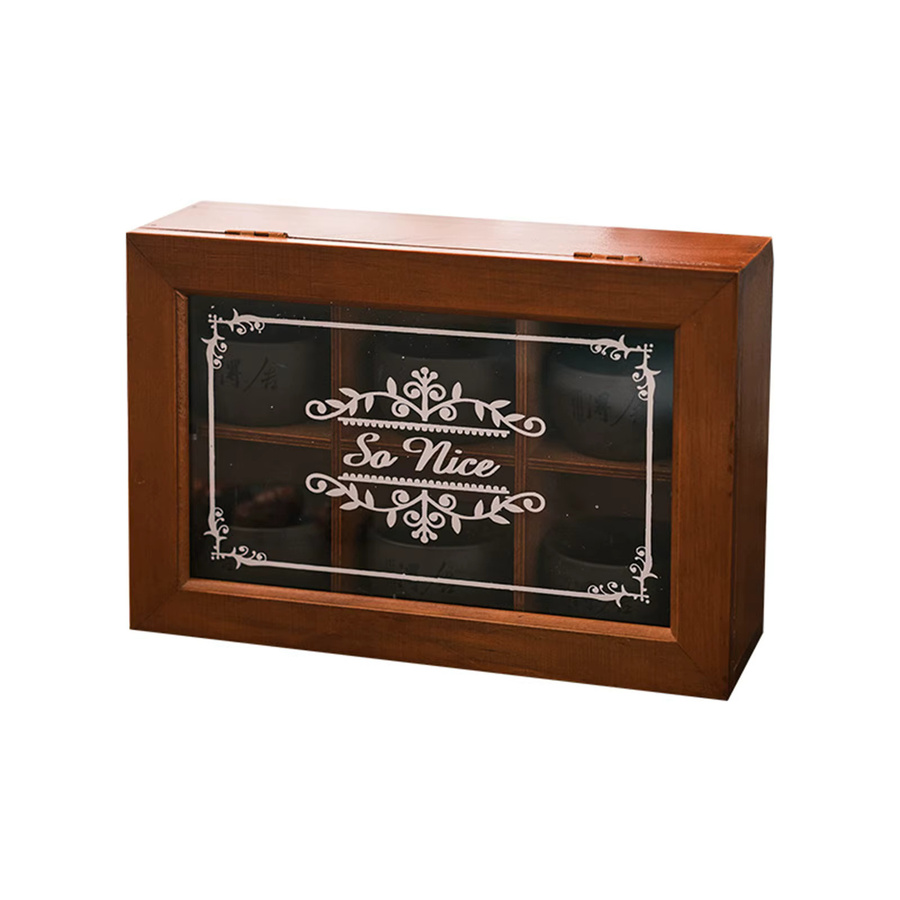 Vintage Holz Aufbewahrungsbox für Teebeutel und Schmuck in Braun - Bild 4