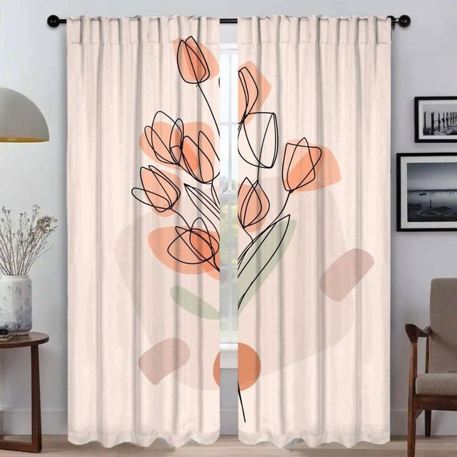 2er-Set Moskitonetze mit abstraktem Linienmuster als Raumteiler und Vorhang, Mehrfarbig, Breite: 60 cm, Höhe: 90 cm - Bild 1
