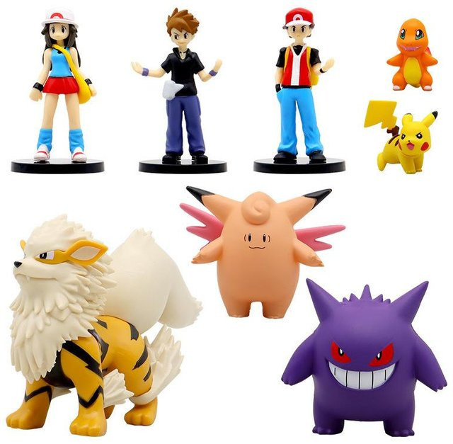 Yiran toy 1 Pokemon Anime Figuren Scale World Trainer Rot Pikachu Glurak Gengar Actionfiguren Set - Bild 1