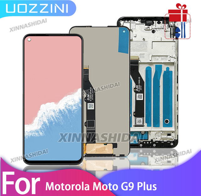 Motorola Moto G9 Plus TFT LCD Display mit Touch Screen und Rahmen in Schwarz - Bild 1