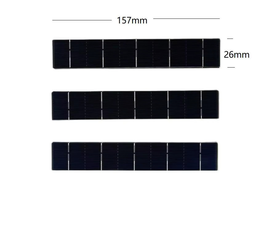 100 Stück monokristalline Silizium-Solarzellen A-Qualität von ALLMEJORES für den Eigenbau von Solarpanels, Maße: 157 mm x 26 mm - Bild 3