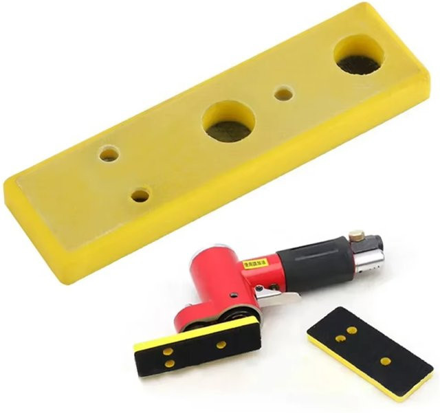 Gelber Stützteller zum Polieren, Anfasen und Schleifen von Metall, Holz, Leder, Kunststoff, Stein und Glas mit 5 Löchern, Durchmesser: 40 mm, Höhe: 100 mm - Bild 1