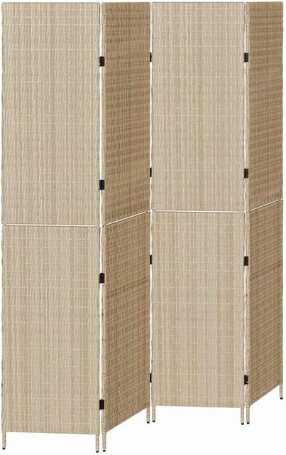 vidaXL Raumteiler in Beige aus Poly-Rattan mit geflochtener Optik, Höhe: 180 cm, Breite: 195 cm - Bild 1