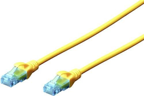 Digitus RJ45 Patchkabel CAT 5e U/UTP Ethernet LAN Kabel Gelb, Länge: 2,00 m - Bild 1
