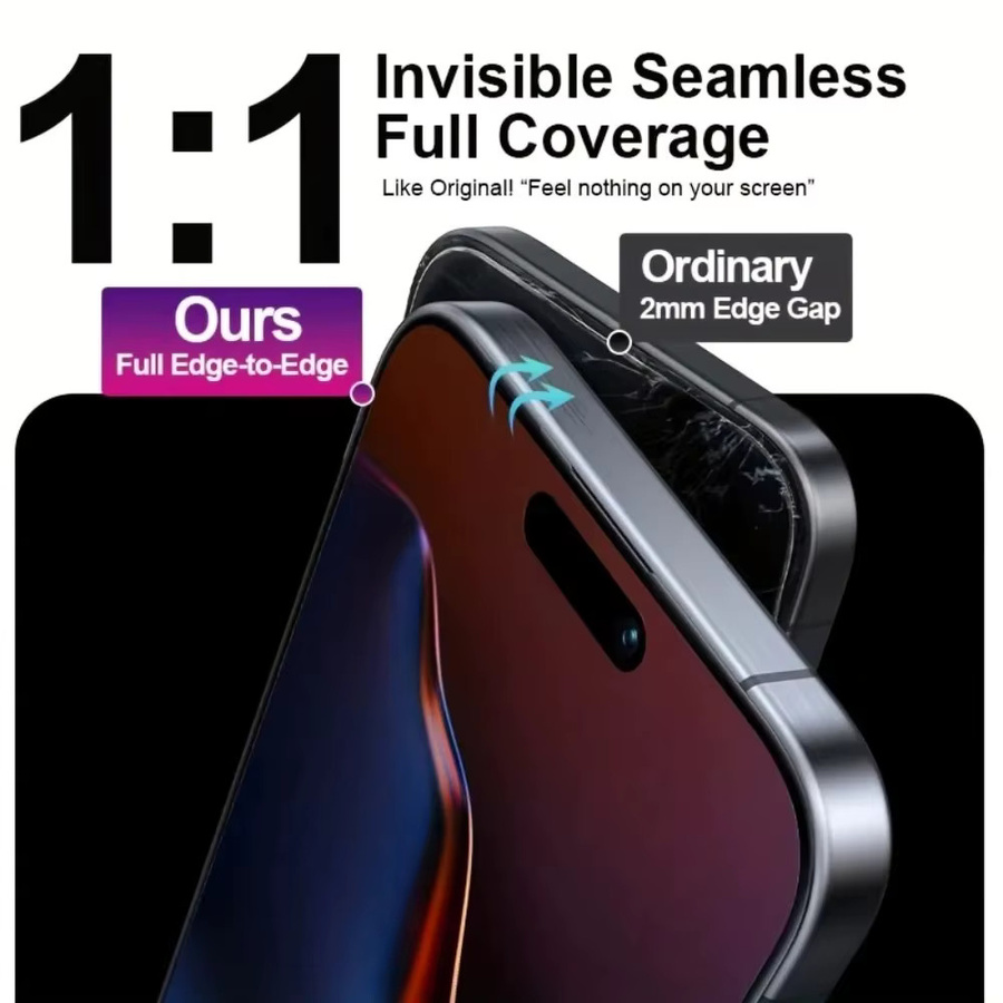 4-in-1 Anti-Spionage Schutzset für iPhone mit Hartglas-Displayfolie und Kameraobjektivglas in Transparent - Bild 4